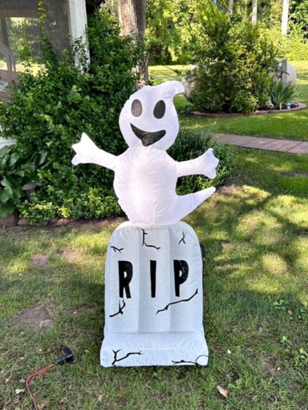 New Pumpkin Hallow 4Ft Airflowz Ghost & Tombstone Halloween Airblown Inflatable
